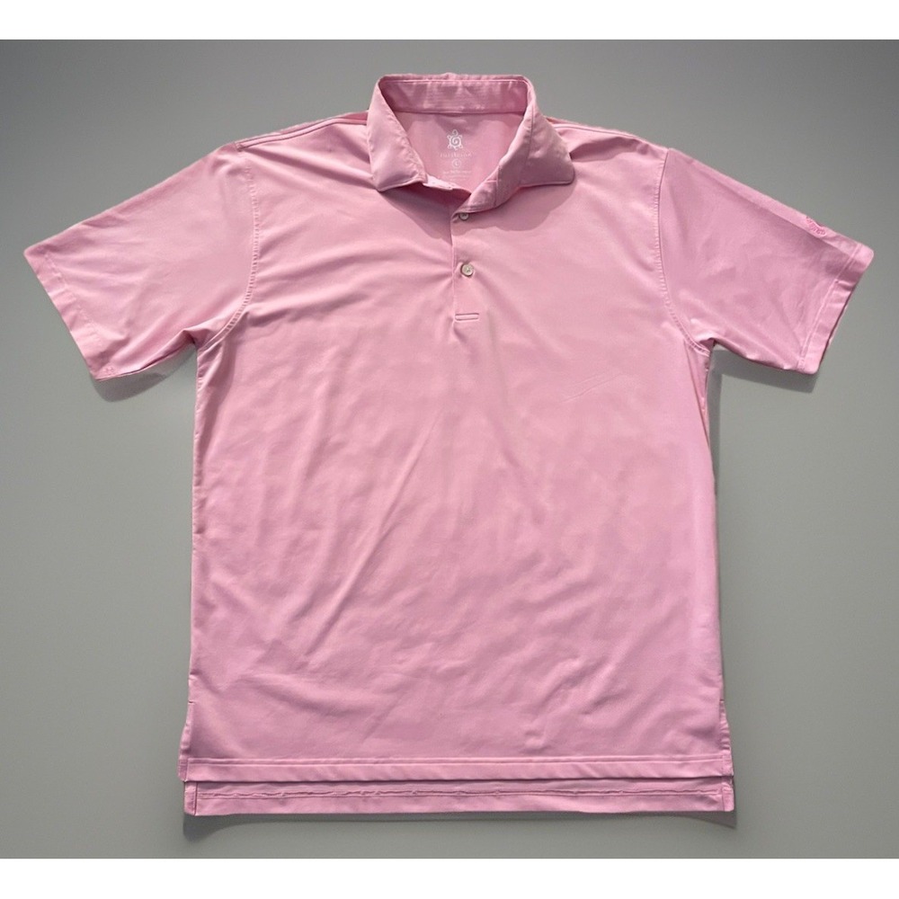 Turtleson Tour Performance Short Sleeve Golf Polo Shirt Pink Logo Large JBHS